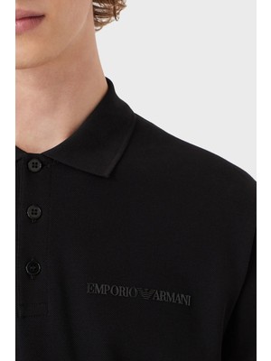 Emporio Armani Pamuklu Sırt Baskılı Regular Fit Düğmeli Polo T Shirt Erkek Polo 3L1F8P 1JX5Z F015