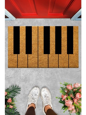 Cekuonline Coco Koko Paspas Pvc Taban Kıl Kapı Önü Paspası 33X55 Piyano