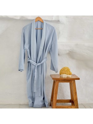 Karaca Home 4 Element Mavi %100 Pamuk Kimono Sabahlık L/XL Su
