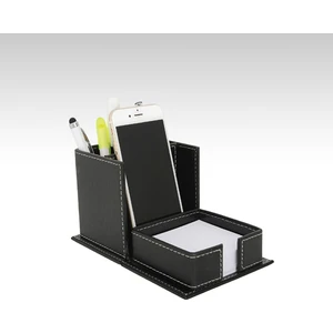 Egesta Masaüstü Deri Kalemlik - Kartvizitlik ve Notluk Telefon Koyma Yerli - Açılır Kapanır Fonksiyonlu