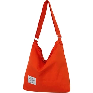 Covelin Kadın Retro Büyük Boy Kanvas Omuz Çantası (Yurt Dışından)