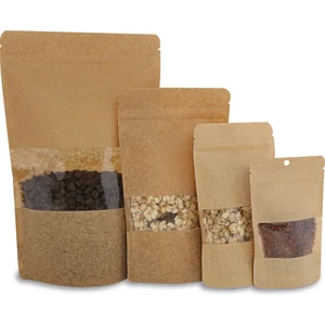 Foodpak Ambalaj Pencereli Kraft Doypak