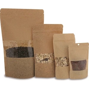 Foodpak Ambalaj Geniş Pencereli Kraft Doypak