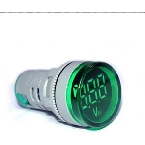 Voltmetre 22mm 220V Yeşil