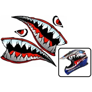 Motosiklet Kask Sticker Kaplama Sağ Sol Köpek Balığı 21 Cm
