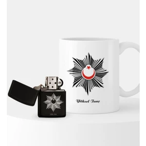 Kişiye Özel Polis Armalı Çakmak ve Kupa Hediye Seti - 2