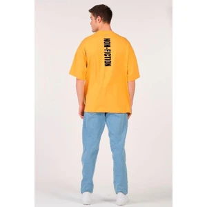 To Cosmos Unisex  Oversize T-Shirt Non Fıctıon  (Erkek -Kadın) Renk Hardal