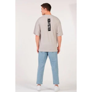 To Cosmos Unisex  Oversize T-Shirt Non Fıctıon  (Erkek -Kadın) Renk Gri