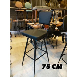 Yeni TheSandalyeShop Reina Bar Sandalyesi 75 cm Siyah