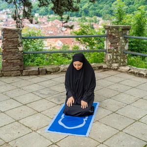 Portatif Cep Seccade,seyahat Namazlığı, Katlanabilir Seccade (Navy Blue)