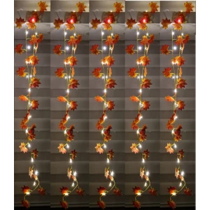 5 Adet 2.30 Metre Sonbahar Konsepti Yapay Sarmaşık + 3 Metre Peri LED