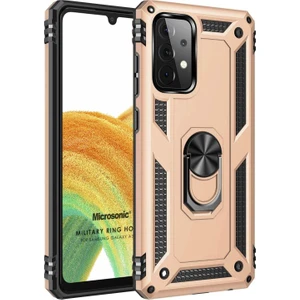 Samsung Galaxy A53 5g Kılıf Military Ring Holder Gold