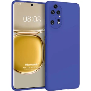 Matte Silicone Huawei P50 Pro Kılıf Lacivert