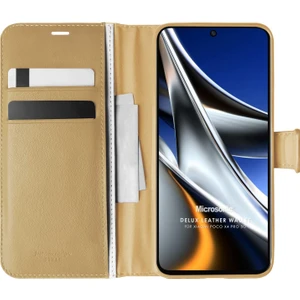 Xiaomi Poco X4 Pro 5g Kılıf Delux Leather Wallet Gold