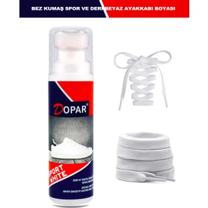 Beyaz Spor Deri Bez ve Kumaş Ayakkabı Boyası 75 ml Bağcık Hediyeli