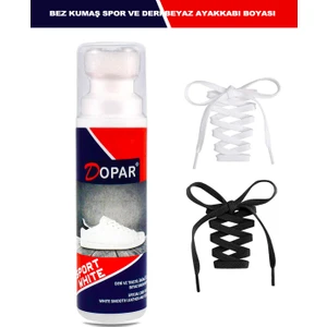 Beyaz Spor Deri Bez ve Kumaş Ayakkabı Boyası 75 ml Bağcık Hediyeli