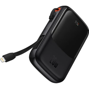 Qpow Pro Dijital Göstergeli 10000MAH 20W Hızlı Şarj Powerbank iPhone Lightning Kablolu