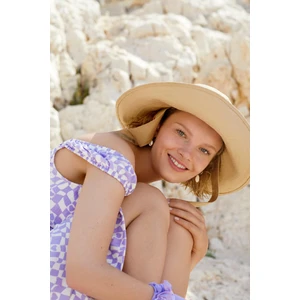 Coool A Kesim V Yaka Desenli Kısa Kollu Midi Elbise U2070AZ22HS