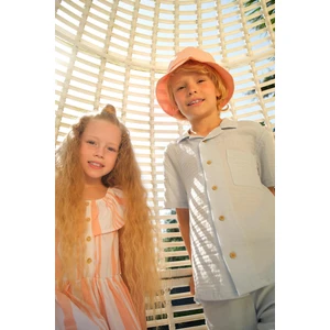 Erkek Çocuk Basic Kısa Kollu Pamuklu Muslin Gömlek W3239A622SM