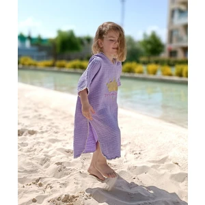 Prenses Tacı Çocuk 4 Katlı Müslin Bornoz Panço Plaj Banyo