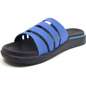 09652 Lacivert-Mavi Plaj Havuz Banyo Erkek Günlük Terlik