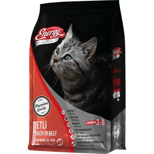 Pet Food Energy Cat Food Energy 1 kg Sığır Etli Yetişkin Kedi Maması