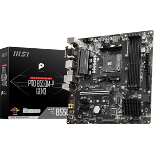 PRO B550M-P GEN3 SOKET AMT DDR4 4400 PCI-E Gen 4 ,M.2x1, 4x SATA 6Gbps ,4x USB 3.2 Gen 2 10Gbps m-ATX Anakart  