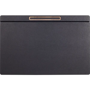 Turgut Office Deri Kapaklı Masa Sümeni Siyah Ahşap Detaylı 60X40CM