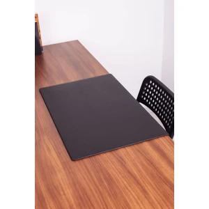 Turgut Office Deri Masa Sümeni Düz Siyah Kenar Korumalı 60X40CM
