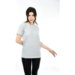 Belifanti Collection Kadın  Basic Bisiklet Yaka Kısa Kollu T-Shirt Tişört Gri