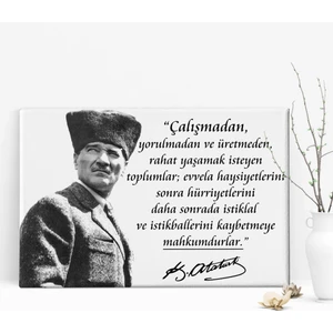 Gift Atatürk Tasarımlı Kanvas Tablo 50X70CM-52