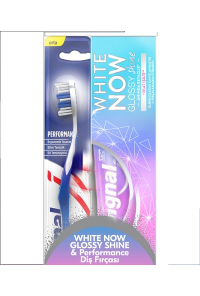 Signal White Now Glossy Shini Diş Macunu + Diş Fırçası