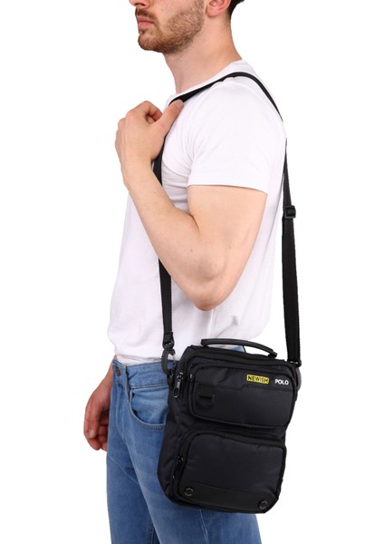 Erkek Suya Dayanıklı Siyah Çapraz Askılı El Omuz Çanta Postacı Günlük