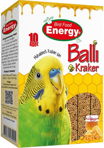 Pet Food Energy Energy 10'lu Ballı Muhabbet Kuşu Krakeri