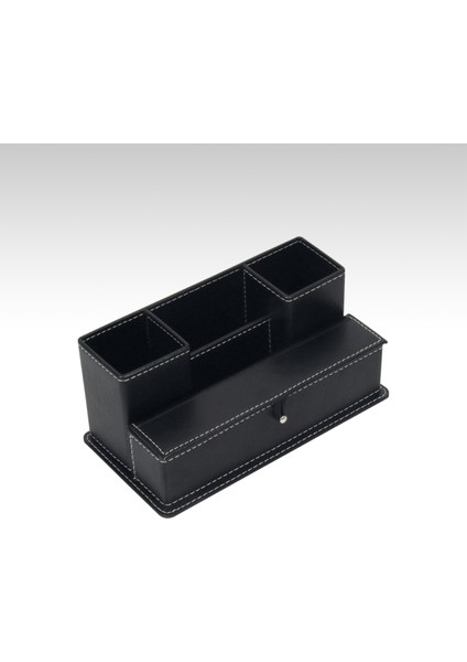 Masaüstü Deri Kalemlik Notluk ve Kapaklı Bölmeli Organizer Set