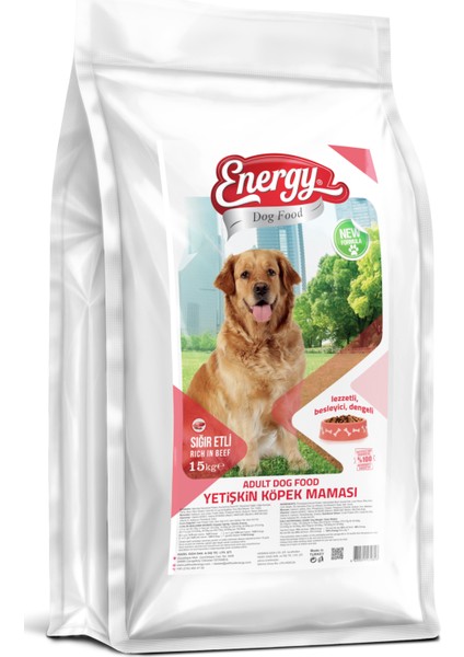 Dog Food Energy 15 kg Sığır Etli Yetişkin Köpek Maması