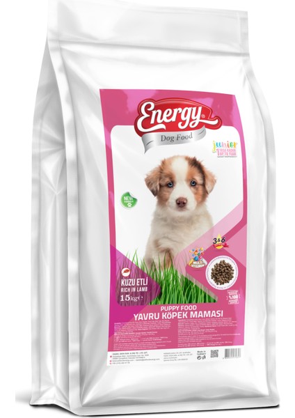 Dog Food Energy 15 kg Kuzu Etli Yavru Köpek Maması