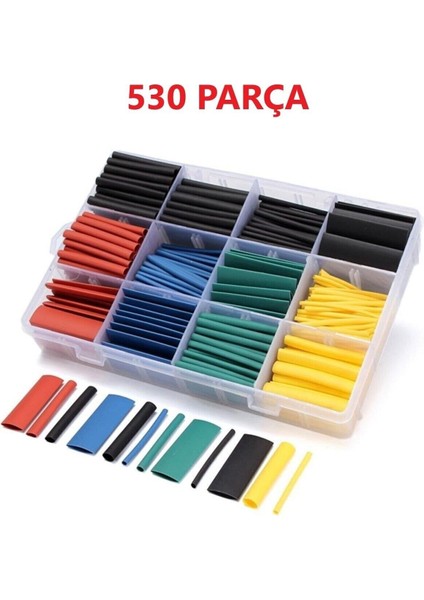 530 Parça Kablo Makaron Seti. Isıya Dayanıklı Kalo Koruyucu Kablo Tamir Borusu Kablo Kanalı modelleri