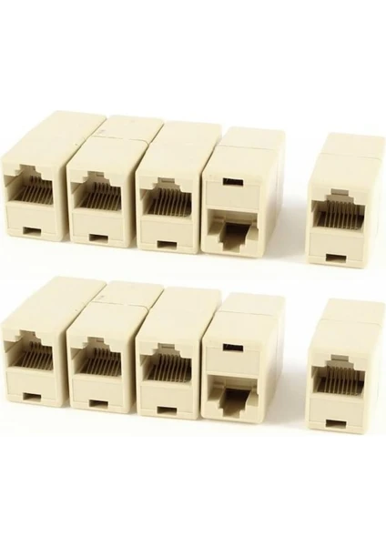 Cat-5 Cat-6 Rj-45 Dişi Dişi Uzatma Aparatı Rj-45 Ara 10 Adet