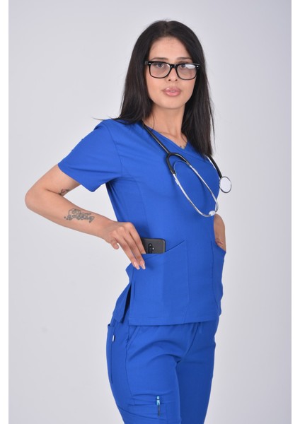Saks Mavi Likralı Jogger Alt Üst Takım modelleri