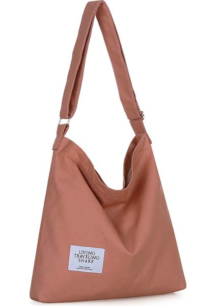 Covelin Kadın Retro Büyük Boy Kanvas Omuz Çantası (Yurt Dışından)