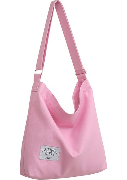 Covelin Kadın Retro Büyük Boy Kanvas Omuz Çantası (Yurt Dışından)