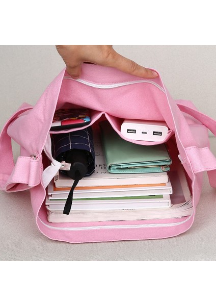 Covelin Kadın Retro Büyük Boy Kanvas Omuz Çantası (Yurt Dışından) modelleri