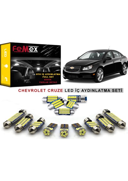Chevrolet Cruze LED Iç Aydınlatma Ampul Seti Femex Parlak Beyaz