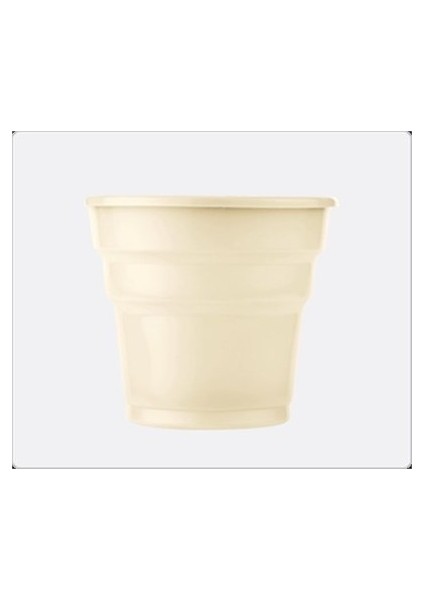 Krem Plastik Bardak (25 Adet)
