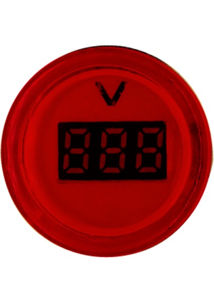 Voltmetre 22mm 220V Kırmızı