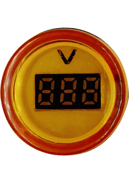 Voltmetre 22mm 220V Sarı