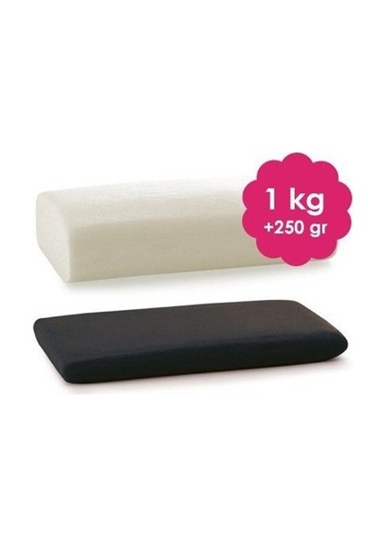 1 kg Beyaz ve 200 gr Siyah Şeker Hamuru Set