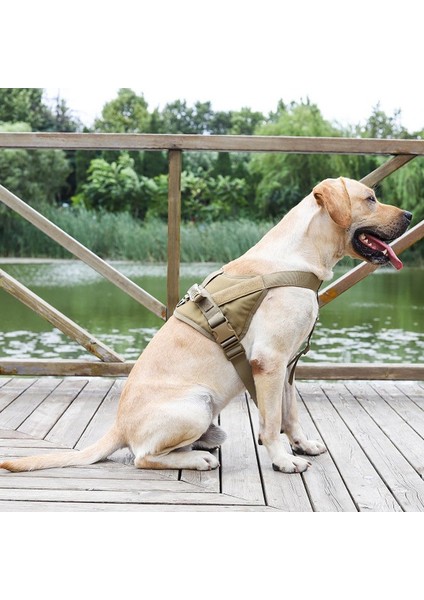 Büyük ve Orta Ölçekli Köpek Yelek Tarzı Göğüs Kablo Demeti S (Haki) (Yurt Dışından)