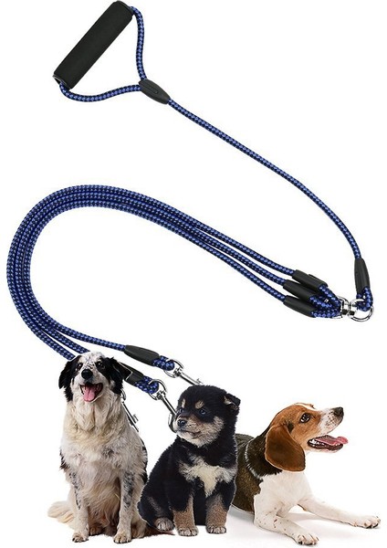 Pet Köpek Naylon 3 Içinde 1 Çekirdek Halat Köpek Yürüme Kolları Sap, Uzunluk: 124CM (Mavi) (Yurt Dışından)